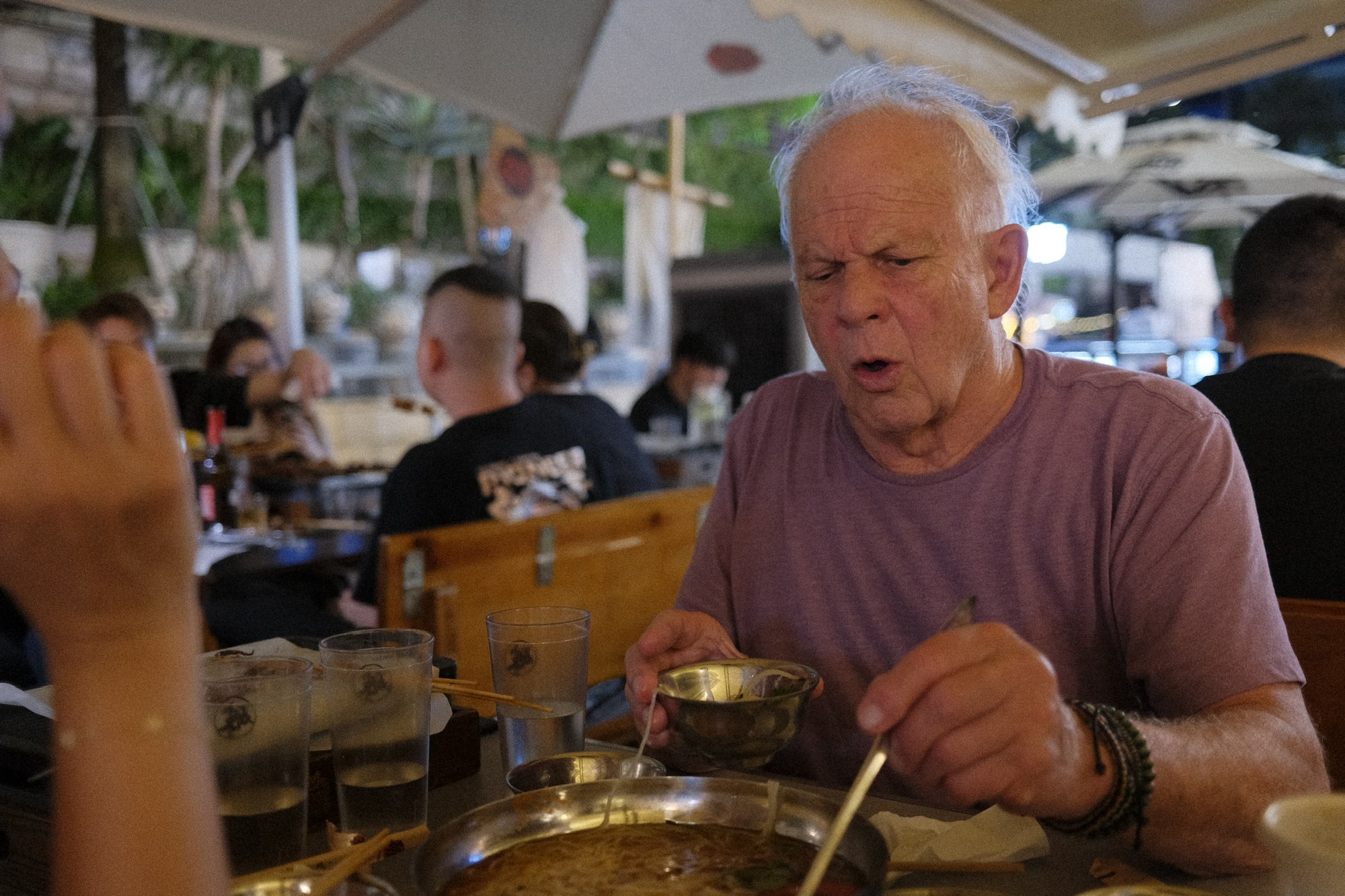 Mark Gunderson at dinner in Hong Kong